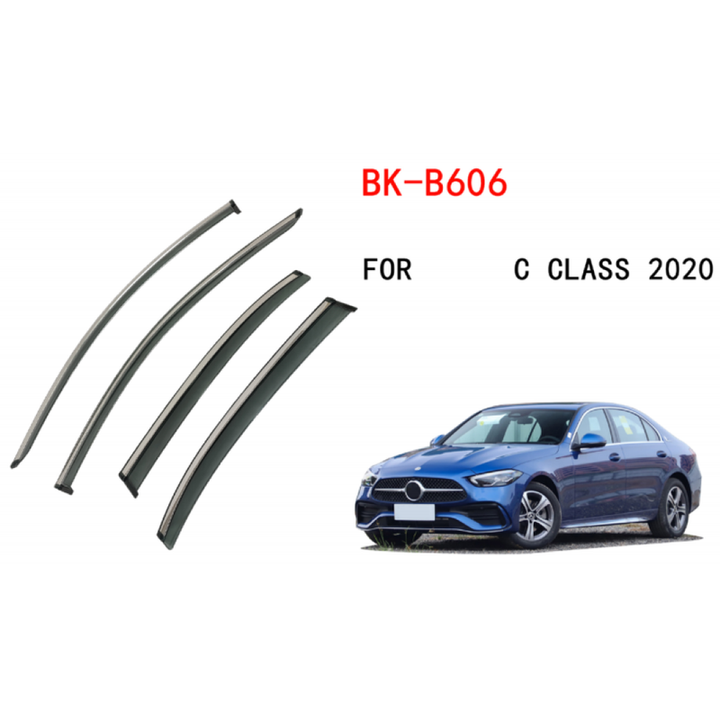 Car Craft Compatible With Mercedes C Class W206 2024+ Rain Shine Side Window Wind Deflectors Rain Sun Guard Door Visor Doorvisor Deflector Visor Shades Ventvisor Strip CC-7727 - CAR CRAFT INDIA