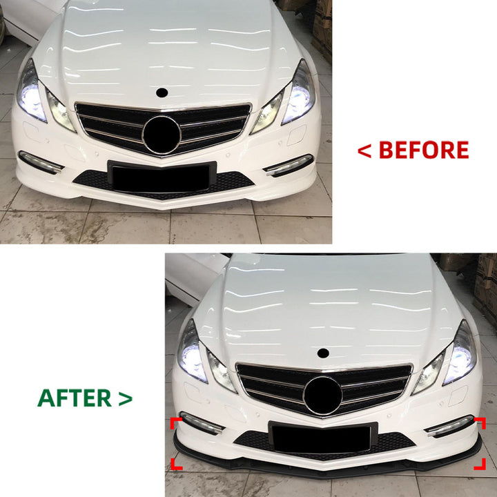 Car Craft Compatible With Mercedes Benz E Class Coupe W207 2009-2012 Amg Front Bumper Lip Splitter Diffuser Skirst Flag Canard Carbon Fiber Look Zst-861 Cf