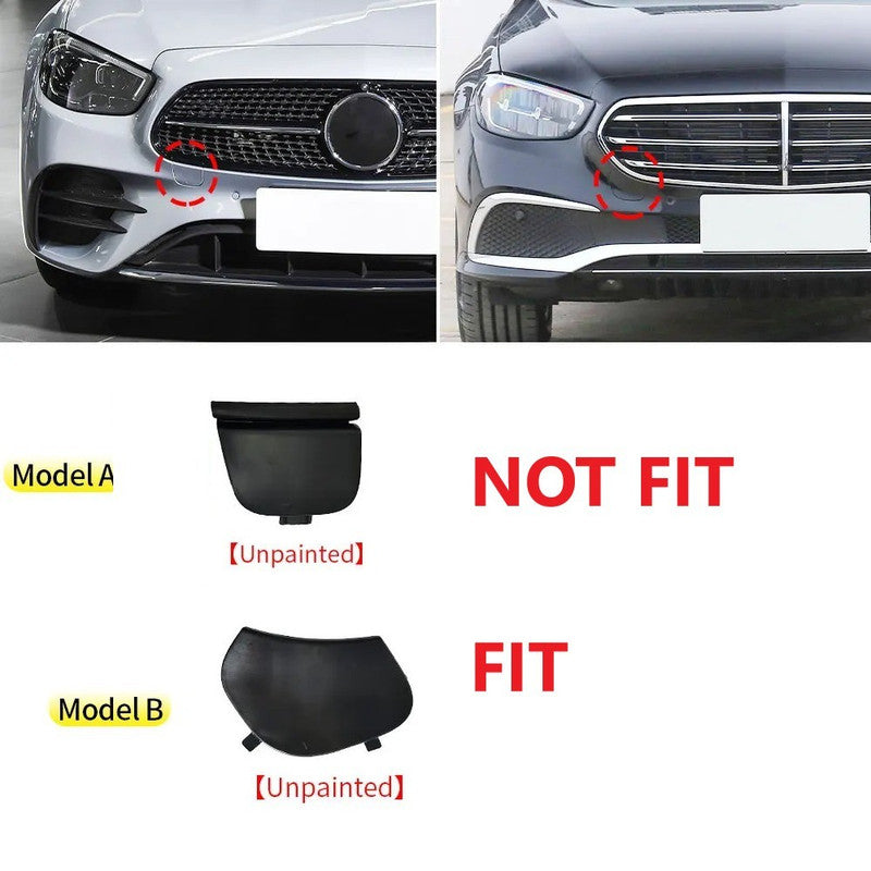 Car Craft Compatible With Mercedes Benz E Class W213 Lci 2021-2023 Amg Front Bumper Tow Hook Towing Tochan Trailer Cover 2138851503 Model B Unpainted - CAR CRAFT INDIA