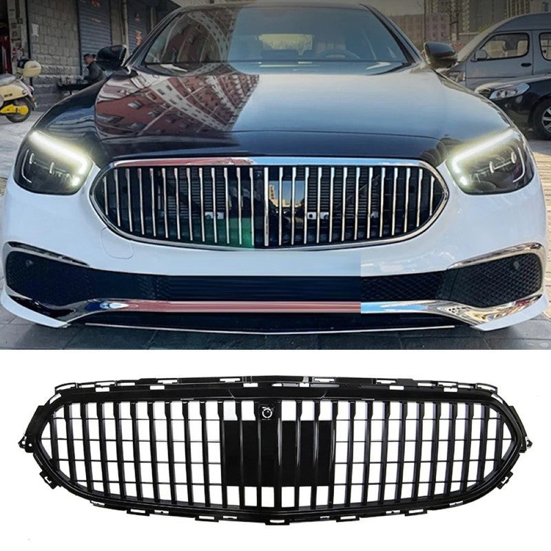Car Craft Compatible With Mercedes Benz E Class W213 Lci 2020-2024 Car Front Racing Bumper Show Grille Maybach Style Black With Radar Sensor - CAR CRAFT INDIA