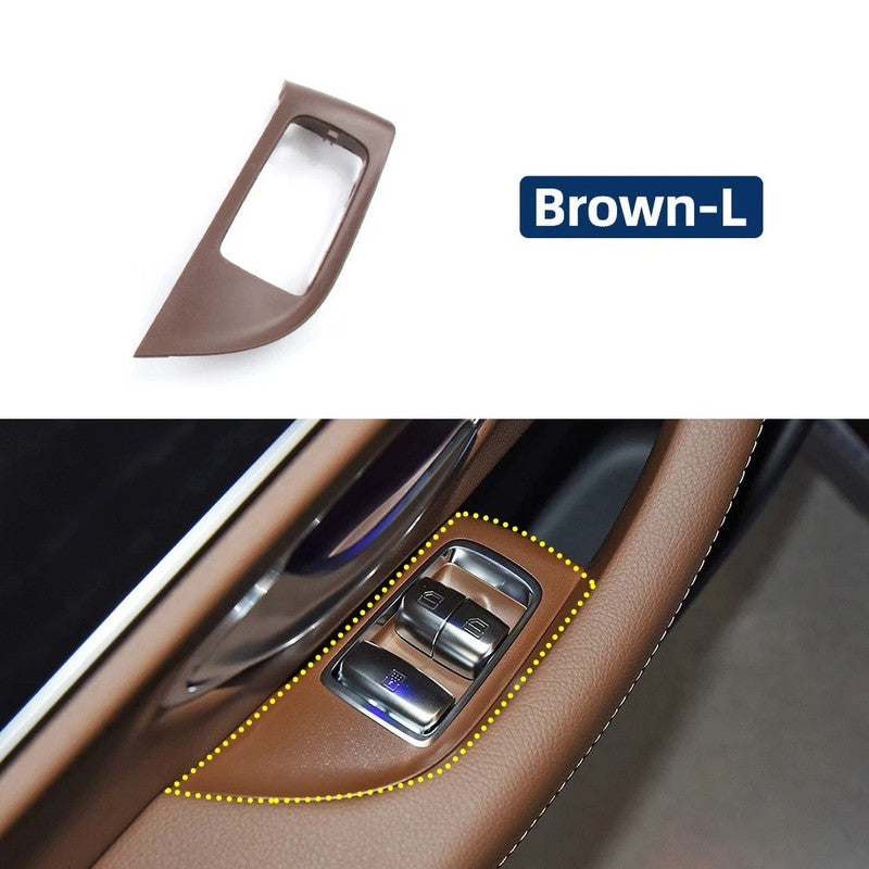 Car Craft Compatible With Mercedes Benz E Class W213 2016-2021 Car Rear Window Lift Switch Cover Armrests Panel Cover 21373723008q54 Brown Left CC-9006
