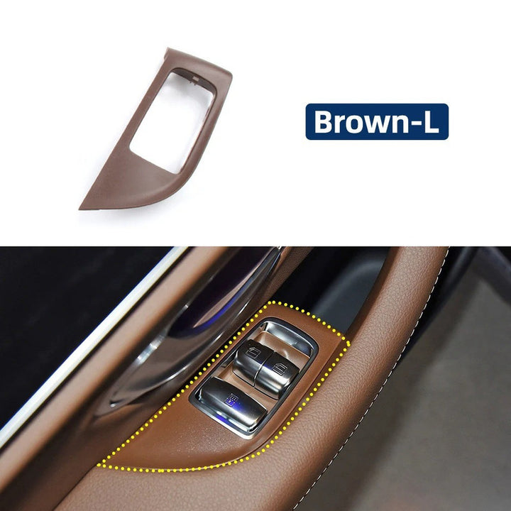 Car Craft Compatible With Mercedes Benz E Class W213 2016-2021 Car Rear Window Lift Switch Cover Armrests Panel Cover 21373723008q54 Brown Left CC-9006