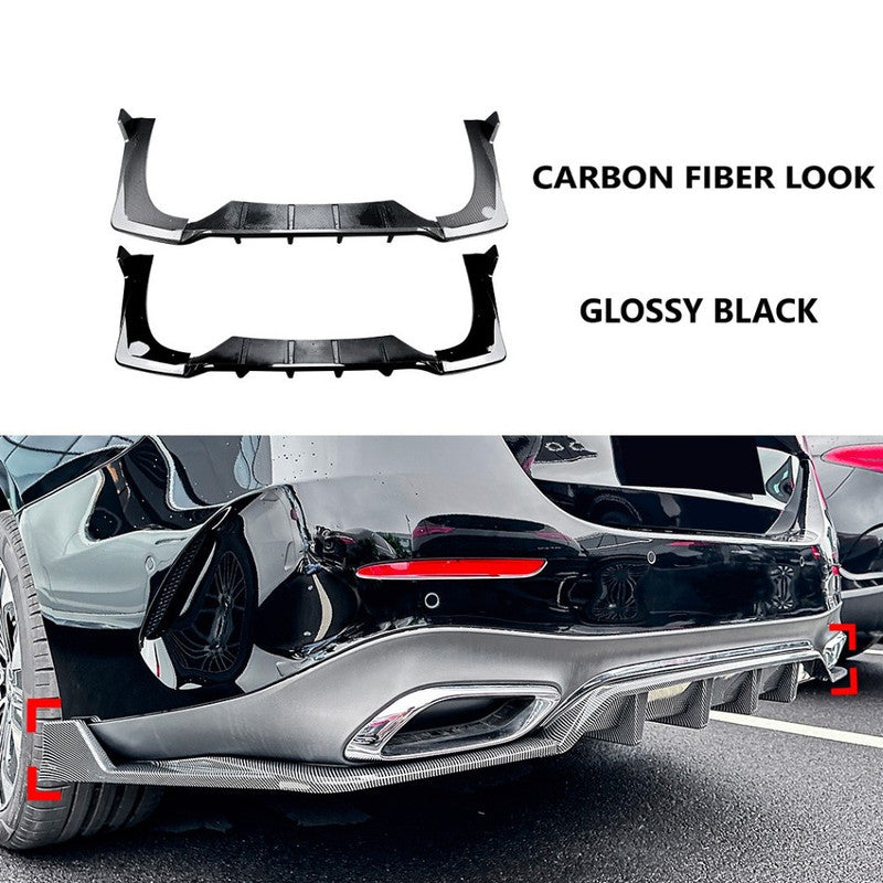 Car Craft Compatible With Mercedes Benz E Class W214 2024+ Rear Amg Bumper After Lip Splitter Skirst Diffuser Zst-808 Gb Glossy Black