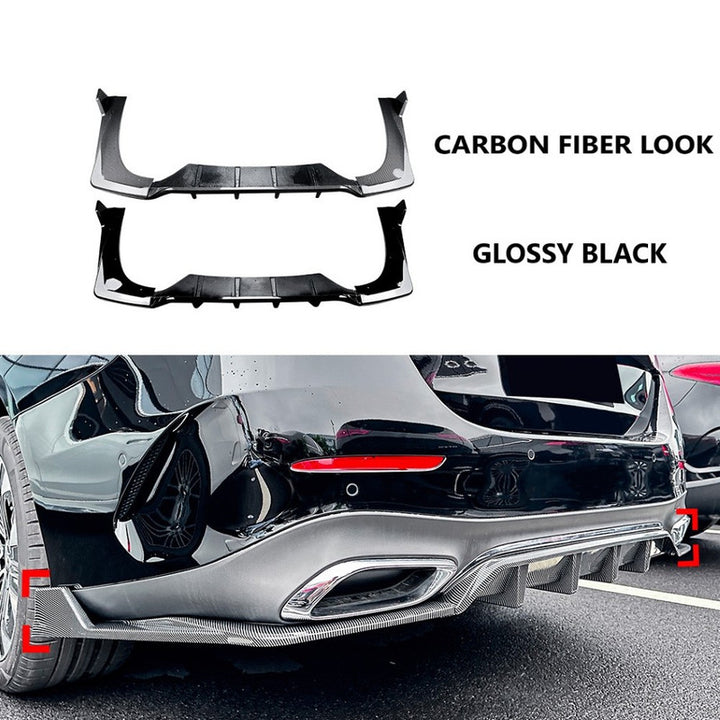 Car Craft Compatible With Mercedes Benz E Class W214 2024+ Rear Amg Bumper After Lip Splitter Skirst Diffuser Zst-808 Gb Glossy Black