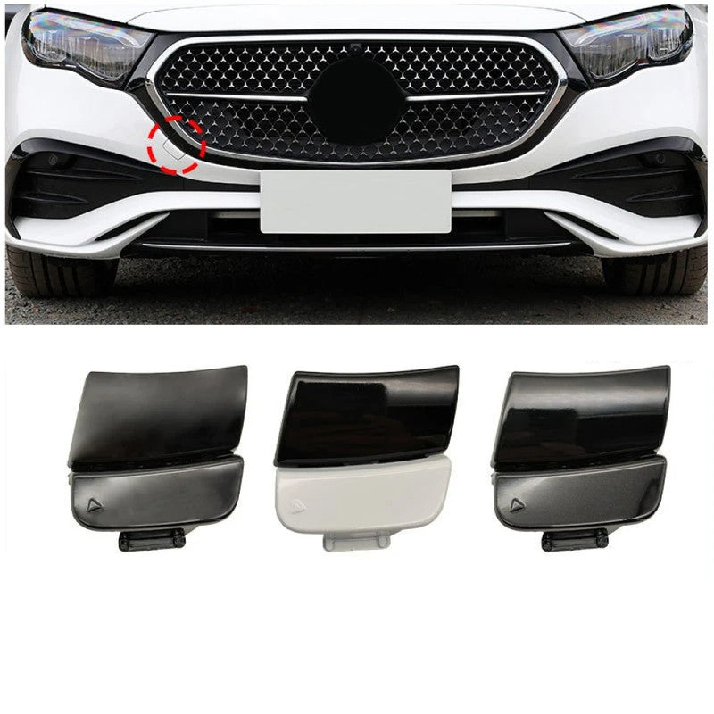 Car Craft Compatible With Mercedes Benz E Class W214 2024-2026 Front Bumper Tow Hook Towing Tochan Trailer Cover 2148853502 Unpainted - CAR CRAFT INDIA