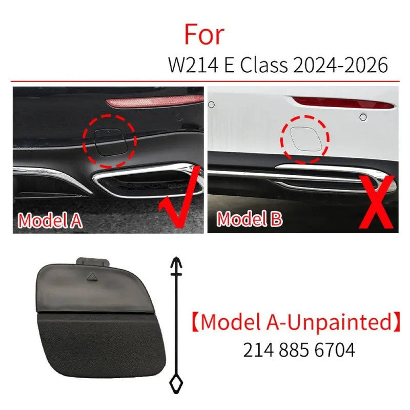 Car Craft Compatible With Mercedes Benz E Class W214 2024-2026 Rear Bumper Tow Hook Towing Tochan Trailer Cover 2148856704 Unpainted A - CAR CRAFT INDIA