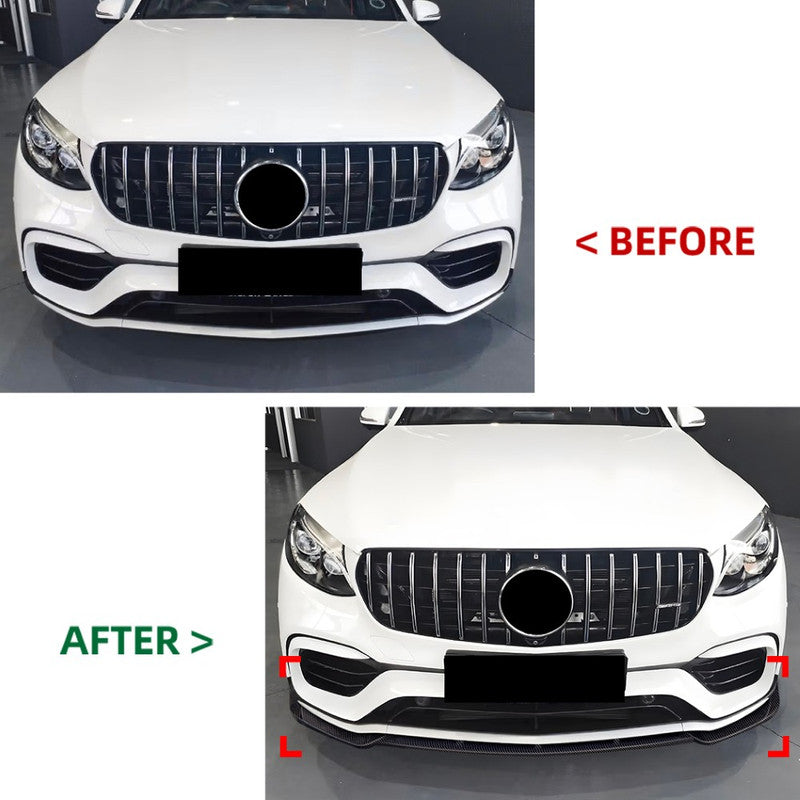 Car Craft Compatible With Mercedes Benz Glc W253 X253 2016-2019 Amg Front Bumper Lip Splitter Diffuser Skirst Flag Canard Carbon Fiber Look Zst-762 Cf