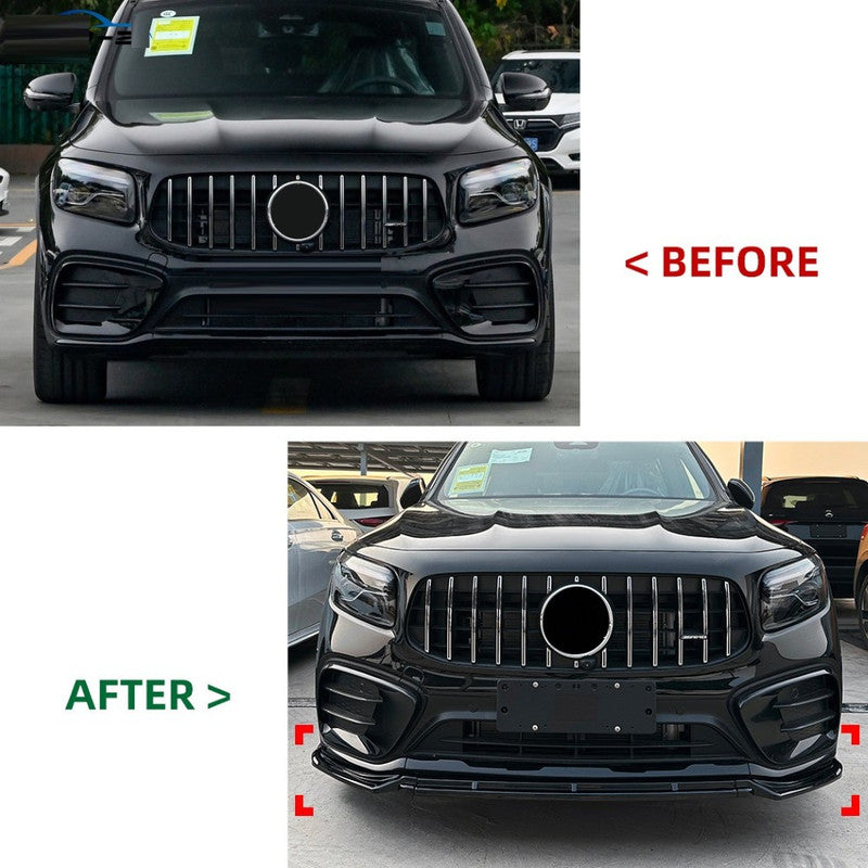 Car Craft Compatible With Mercedes Benz Glb Class X247 Facelift 2024+ Glb220 Glb35 Amg Front Bumper Lip Skirt Splitter Spoiler Zst-1039 Glossy Black