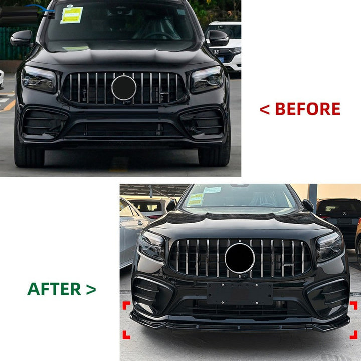 Car Craft Compatible With Mercedes Benz Glb Class X247 Facelift 2024+ Glb220 Glb35 Amg Front Bumper Lip Skirt Splitter Spoiler Zst-1039 Glossy Black