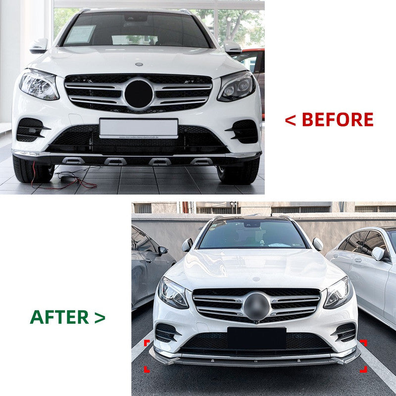 Car Craft Compatible With Mercedes Benz Glc W253 X253 C253 2016-2019 Amg Front Bumper Lip Splitter Diffuser Skirst Flag Canard Carbon Fiber Look Zst-679 Cf