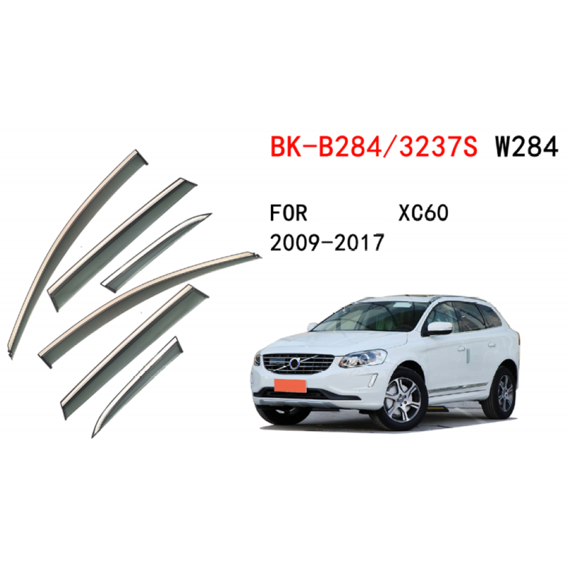 Car Craft Compatible With Volvo Xc60 2009-2017 Rain Shine Side Window Wind Deflectors Rain Sun Guard Door Visor Doorvisor Deflector Visor Shades Ventvisor Strip CC-7788 - CAR CRAFT INDIA