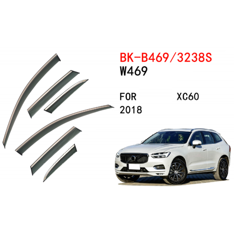 Car Craft Compatible With Volvo Xc60 2018+ Rain Shine Side Window Wind Deflectors Rain Sun Guard Door Visor Doorvisor Deflector Visor Shades Ventvisor Strip CC-7787 - CAR CRAFT INDIA