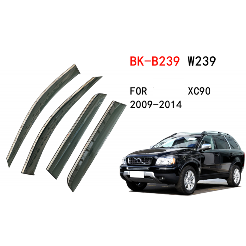 Car Craft Compatible With Volvo Xc90 2003-2014 Rain Shine Side Window Wind Deflectors Rain Sun Guard Door Visor Doorvisor Deflector Visor Shades Ventvisor Strip Usa CC-7786 - CAR CRAFT INDIA