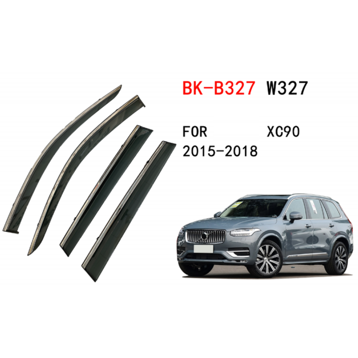 Car Craft Compatible With Volvo Xc90 2015-2018 Rain Shine Side Window Wind Deflectors Rain Sun Guard Door Visor Doorvisor Deflector Visor Shades Ventvisor Strip CC-7785 - CAR CRAFT INDIA