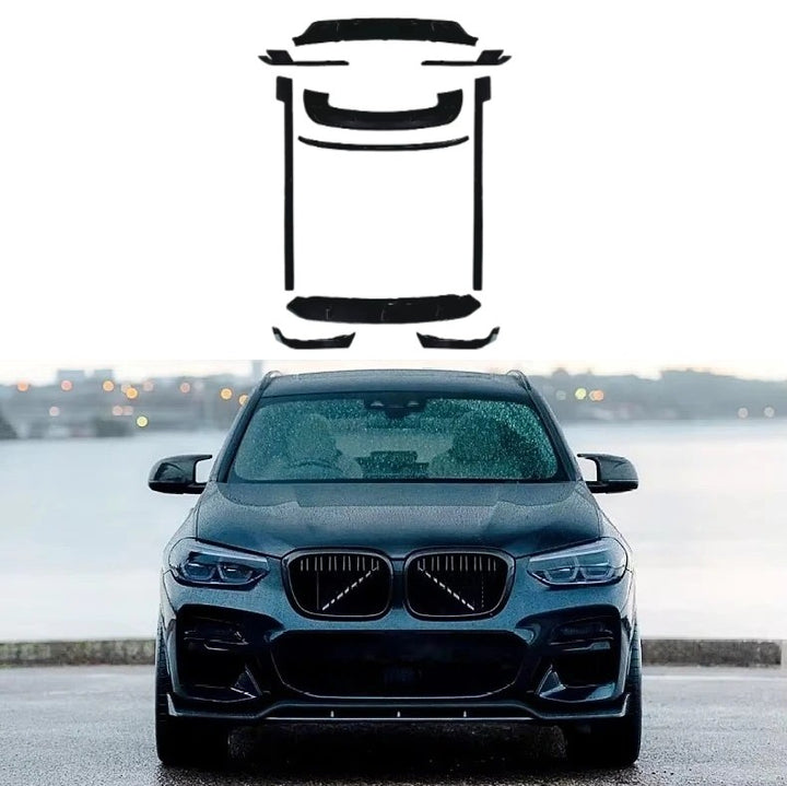 Car Craft Compatible With Bmw X7 G07 2019-2022 Front Rear Bumper Upgrade Convert To M Sport M Performance Black Samurai Bodykit Body Kit Bumper Side Skirt Rear After Lip Diffuser Spoiler Aero Black Samurai Gc G07 006