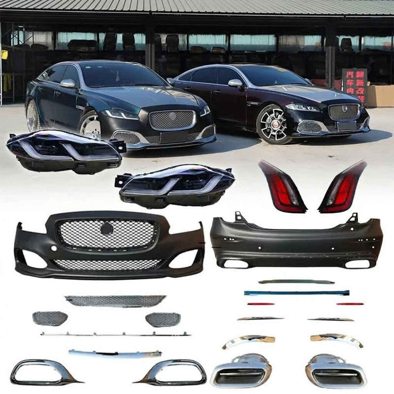 Car Craft Compatible With Jaguar Xj Xjl 2010-2019 Upgrade Facelift Convert To 2020 Style Bodykit Front Rear Bumper Headlight Taillight Skirt Exhaust Pipe Tip - CAR CRAFT INDIA