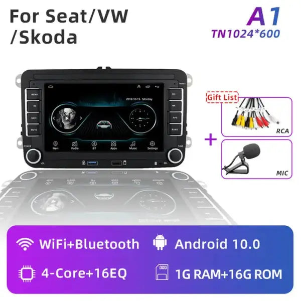 2 Din Android Car Radio GPS 4G Wifi DSP Carplay for VW / Volkswagen Skoda Octavia Golf 5 6 Touran Passat B6 Polo Jetta
