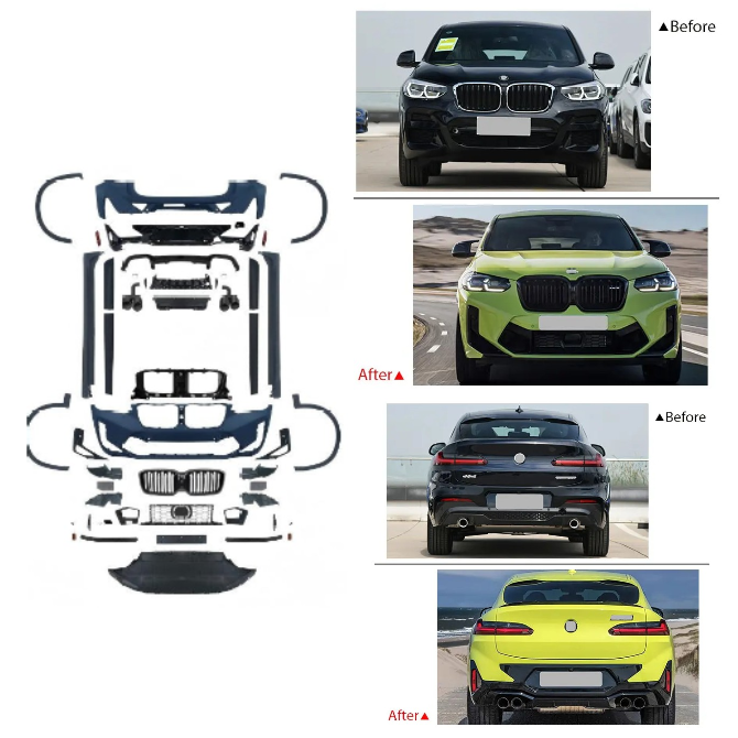 Car Craft Compatible With Bmw X4 G02 2018-2021 Upgrade Convert To M Sport M Performance X4m Lci 2022+ Style Bodykit Body Kit Front Rear Bumper Splitter Grill Lip Diffuser Exhaust Pipe Tip Wheel Arch Trim Cover Gc G02 008