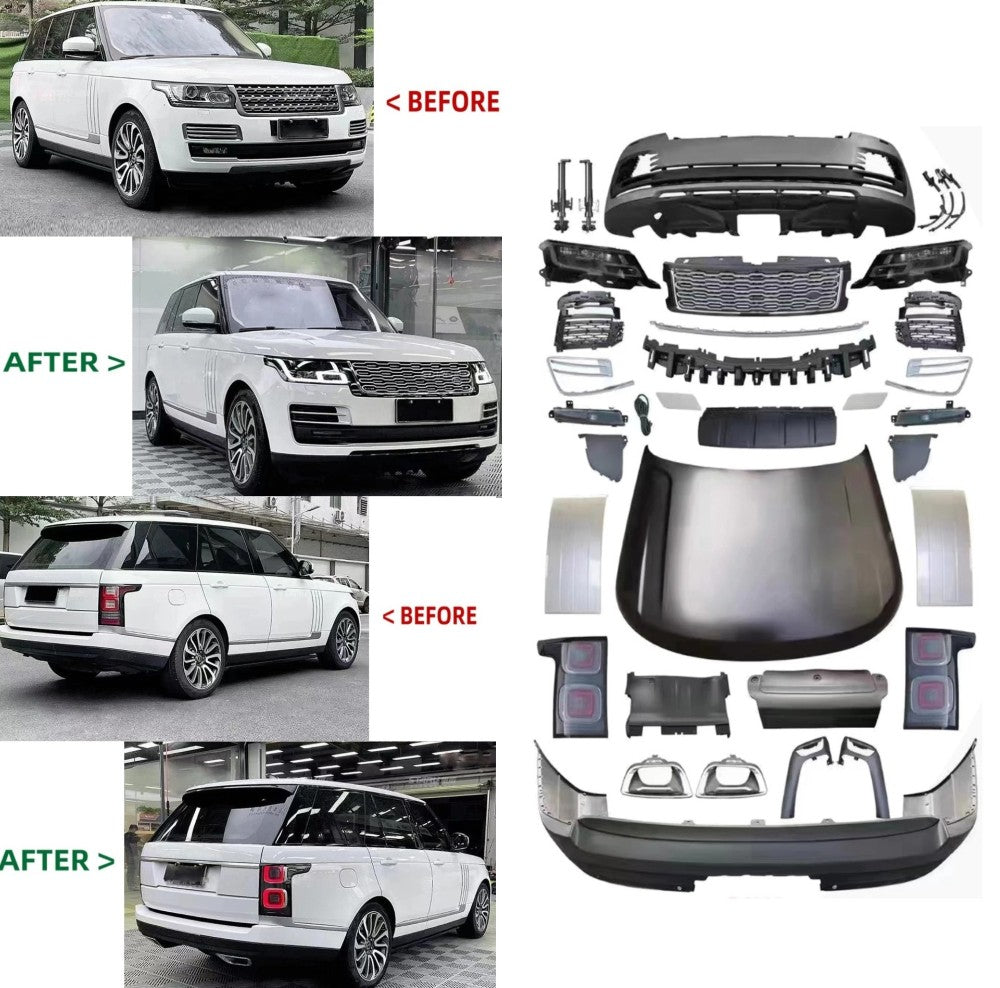 Car Craft Compatible With Range Land Rover RR Vogue L405 2013-2017 Upgrade Facelift Convert To 2018-2022 Sva Bodykit Bumper Headlight Taillight Side Skirts Grill CC-5839 - CAR CRAFT INDIA