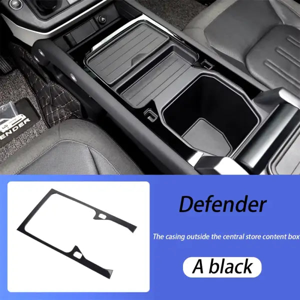 20-24 Models of for Land Rover Defender, with a Center Console, Gear Shift Frame, Air Conditioning, Air Outlet, and Shiny Black