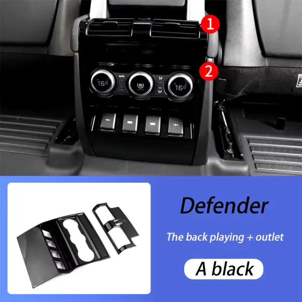 20-24 Models of for Land Rover Defender, with a Center Console, Gear Shift Frame, Air Conditioning, Air Outlet, and Shiny Black