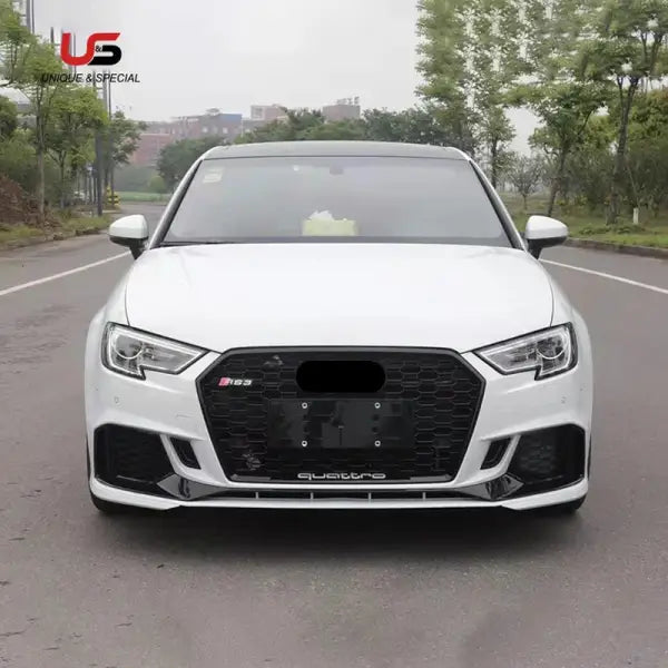 2017 2018 2019 2020Bumper Front with Grid Grill for Audi Sports Version A3 Cosmetic into RS3 Front Bumper Rear Differ