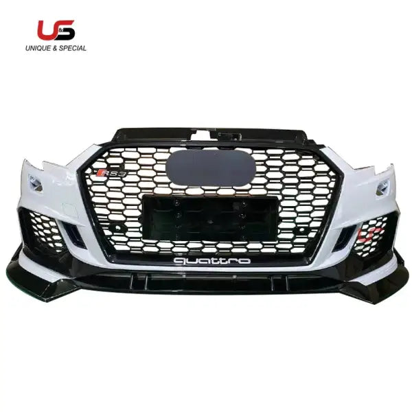 2017 2018 2019 2020Bumper Front with Grid Grill for Audi Sports Version A3 Cosmetic into RS3 Front Bumper Rear Differ