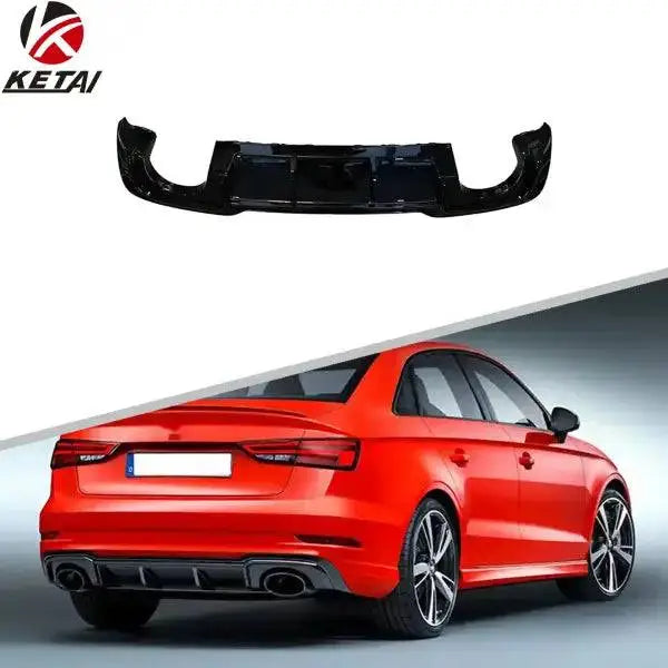 2017-2020 Gloss Black S-Line RS3 Style Car Bumper Rear