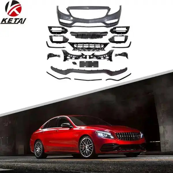 2019 C63 Style PP Material Car Body Front Body Kit Bumper