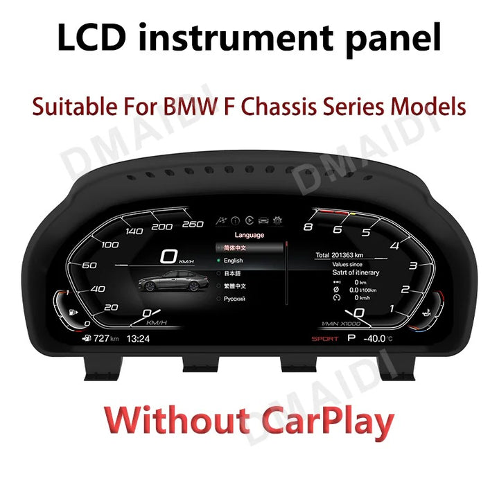BMW 1 2 3 4 5 6 7 X1 X3 X4 X5 X6 X7 Z4 F10 F20 F30 F34 F12 F02 F48 F25 F26 F15 F16 E60 E70 E90 E84 E89 ANDROID DIGITAL INSTRUMENTAL CLUSTER SPEEDOMEETER  WITH CARPLAY