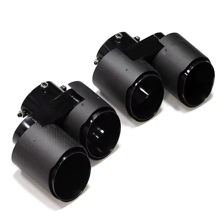 Quad Carbon Fiber Exhaust Tip for BMW G05 X5 G06 X6 G07 X7 2019+ Muffler Tip Exhaust Pipe System No Welding Nozzle