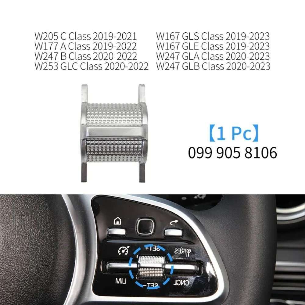 Car Craft Compatible With Mercedes A B C E S Class W205 W206 W213 W214 W222 W223 W167 W247 W464 W465 W253 W254 2019-2025 Gla Glc Gle Gls Steering Wheel Control Switch ROLLER Button 0999058106-4R RIGHT CC-8486