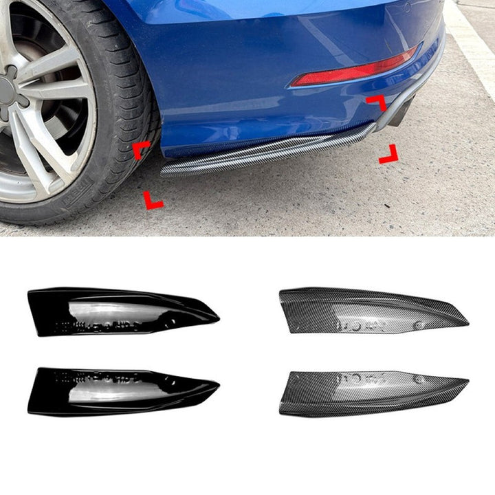 Car Craft Compatible With Audi A3 8v 2013-2016 S Line Rear Bumper Side Splitter Skirt Trim Flag Lip Zst-1555 Gb Glossy Black