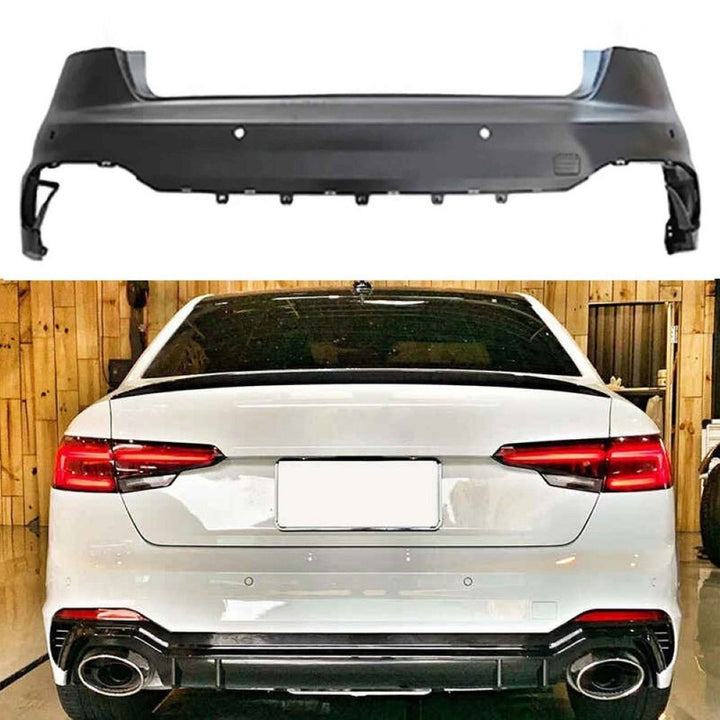 Car Craft Compatible With Audi A4 B9 2017-2020 Upgraded Facelift Convert To Rs4 S4 Sport Bodykit Rear Bumper Fog Grill Skirt Trim A4-025 Gc