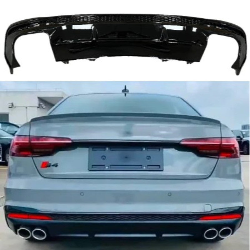 Car Craft Compatible With Audi A4 B9.5 2021+ Upgraded Facelift Convert To S4 Sport Bodykit Rear After Bumper Lip Diffuser Skirt Splitter A4-043 Gc Glossy Black