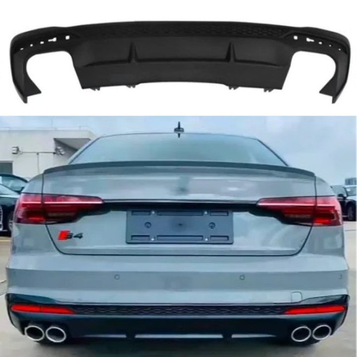 Car Craft Compatible With Audi A4 B9.5 2021+ Upgraded Facelift Convert To S4 Sport Bodykit Rear After Bumper Lip Diffuser Skirt Splitter A4-044 Gc Matte Black