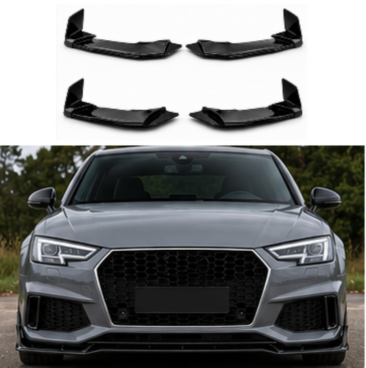 Car Craft Compatible With Audi A4 B9 2017-2020 Rs4 Front Bumper Lip Splitter Skirt Trim A4-023 024 GC