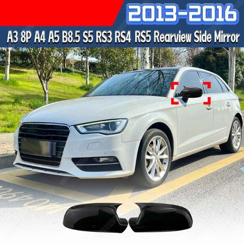 Car Craft Compatible With Audi A3 8p A4 A5 B8.5 S5 Rs3 Rs4 Rs5 2013-2016 Side Rear View Case Wing Cap Shell Housing Mirror Covers 3m Tape Pasting Style Carbon Fiber Look