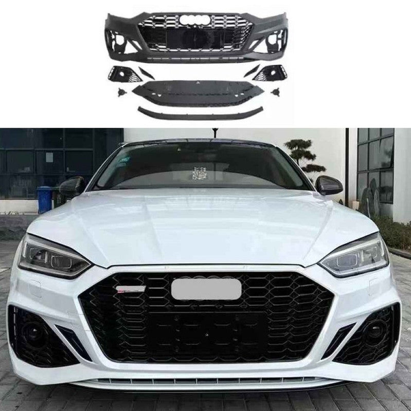 Car Craft Compatible With Audi A5 S5 Rs5 2017-2020 Upgrade Convert To Rs5 S5 2021 Style Sport Front Bumper Bodykit Grill Fog Grill A5-037 Gc - CAR CRAFT INDIA