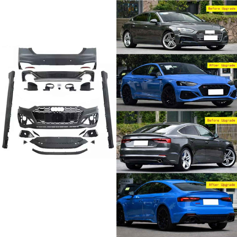 Car Craft Compatible With Audi A5 S5 Rs5 2017-2020 Upgrade Convert To Rs5 S5 2021 Style Sport Front Rear Bumper Bodykit Grill Fog Grill Side Skirts Diffuser Exhaust Tip Pipe A5-038 Gc - CAR CRAFT INDIA
