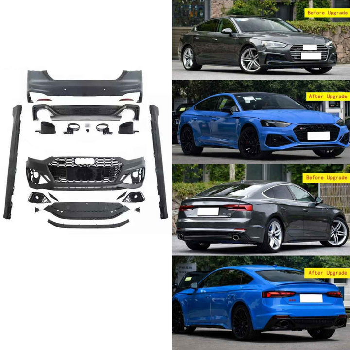 Car Craft Compatible With Audi A5 S5 Rs5 2017-2020 Upgrade Convert To Rs5 S5 2021 Style Sport Front Rear Bumper Bodykit Grill Fog Grill Side Skirts Diffuser Exhaust Tip Pipe A5-038 Gc - CAR CRAFT INDIA