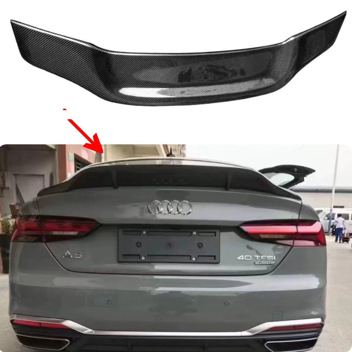 Car Craft Compatible With Audi A5 S5 B9 Pre Lci Coupe 2017-2019 Rear Trunk Wing Loop Boot Spoiler R Style ADI-032 Carbon Fiber Look CC-11294