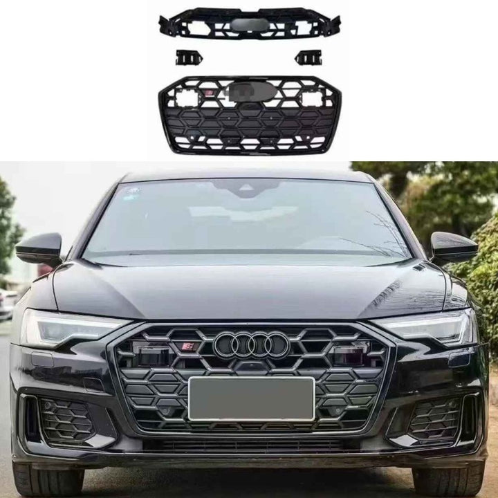 Car Craft Compatible With Audi A6 S6 Rs6 C8 2019-2023 Front Rs6 Sport Bumper Upgraded Show Honeycomb Style Grill Mesh Rsu Dlw0601070878 Bl Black - CAR CRAFT INDIA