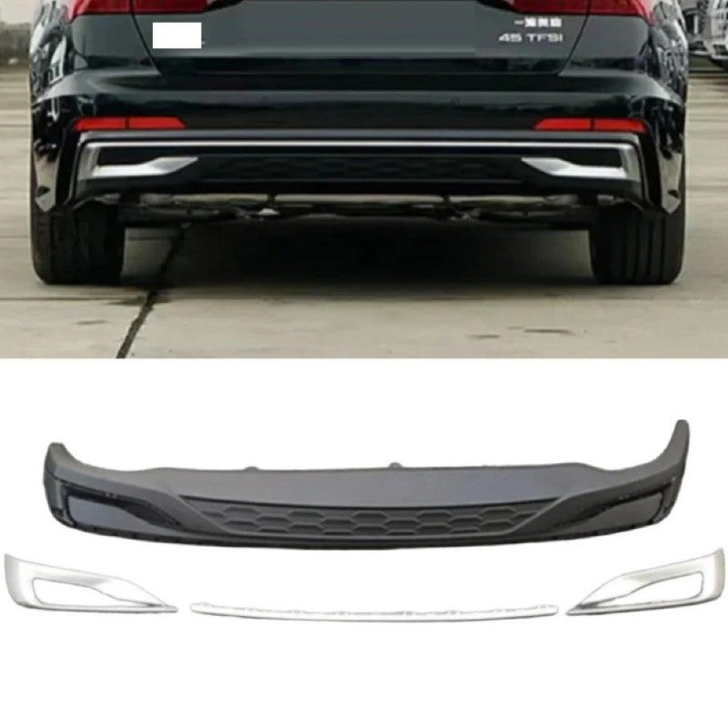 Car Craft Compatible With Audi A6 C8 2019-2025 Upgraded Facelift Convert To Rs6 S6 Sport Bodykit Front Grill Lip Fog Grill Diffuser Lip Skirt Trim Black Grille Acc Style All Logo Silver A6-103 Gc