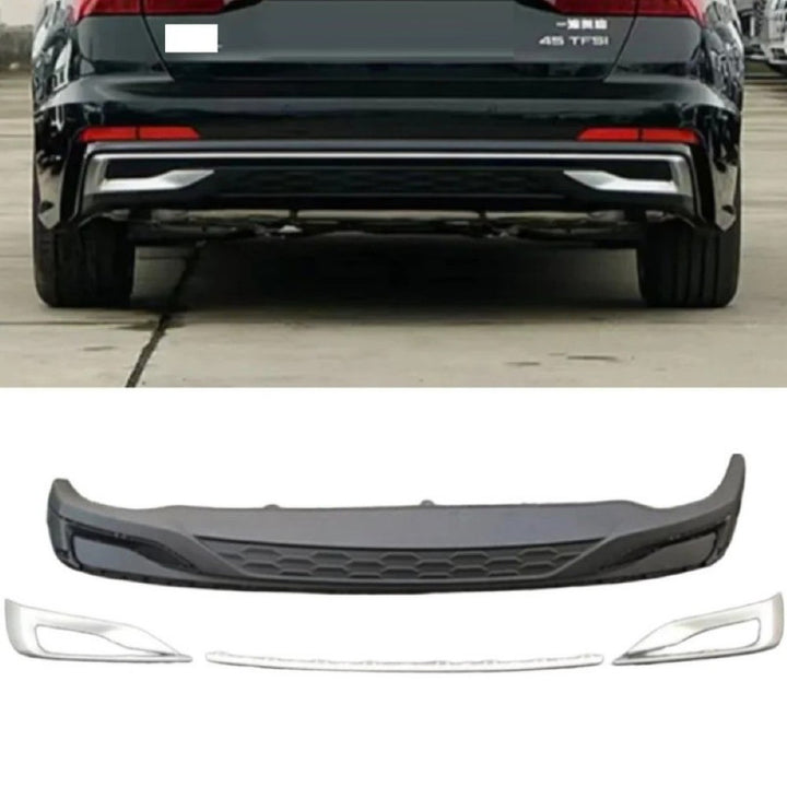 Car Craft Compatible With Audi A6 C8 2019-2025 Upgraded Facelift Convert To Rs6 S6 Sport Bodykit Front Grill Lip Fog Grill Diffuser Lip Skirt Trim Black Grille Acc Style All Logo Silver A6-103 Gc
