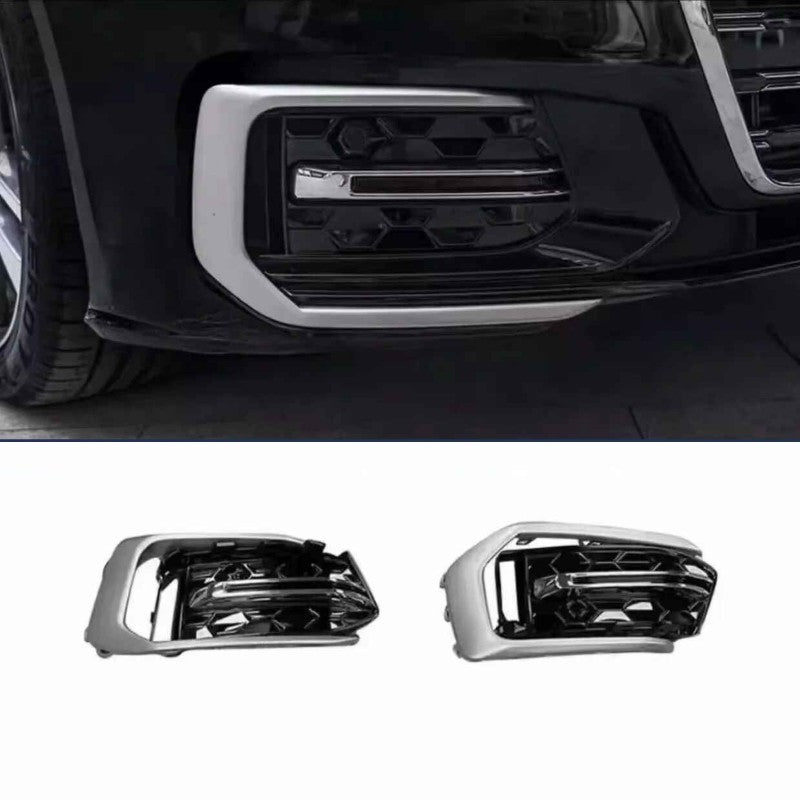 Car Craft Compatible With Audi A6 S6 Rs6 C8 2019-2023 Front Rs6 Sport Bumper Upgraded Fog Lamp Light Gril Cover Mesh Trim Silver Chorme - CAR CRAFT INDIA