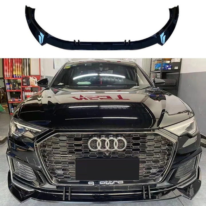 Car Craft Compatible With Audi A6 C8 2019-2025 Rs6 S6 Sport Front Bumper Lip Splitter Skirt Trim A6-018 019 Gc Glossy Black CC-11297