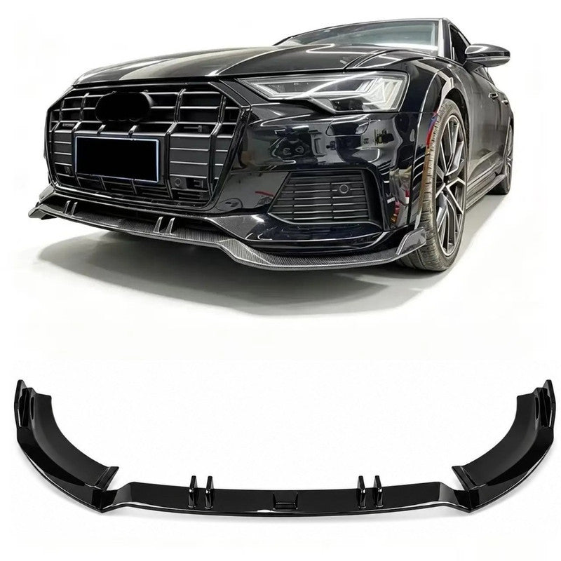 Car Craft Compatible With Audi A6 C8 2019-2025 Abt All Round Rs6 S6 Sport Front Bumper Lip Splitter Skirt Trim A6-036 037 Gc Glossy Black Usa CC-11298