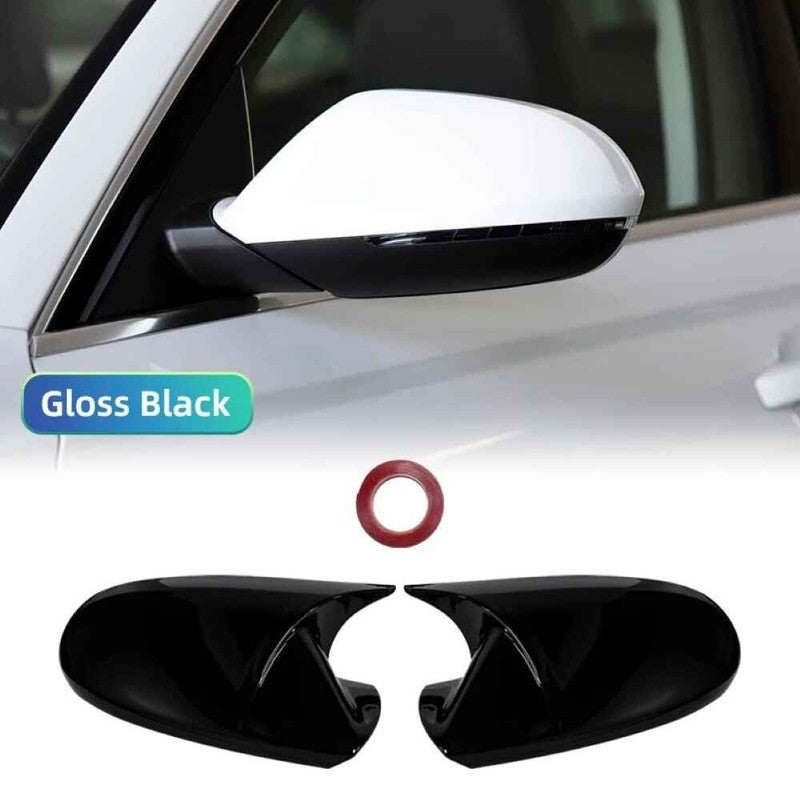 Car Craft Compatible With Audi A6 C7 S6 Rs6 2012-2018 Side Rear View Case Wing Cap Shell Housing Mirror Covers 3m Tape Pasting Style Glossy Black CC-11512
