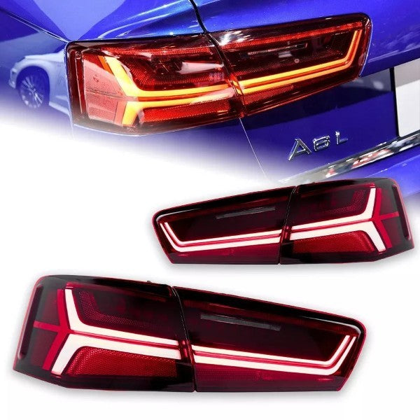 Car Craft Compatible With Audi A6 C7 2011-2016 Car Rear Upgraded Tail Light Lamp Xenon Taillight Retrofit Upgrade Modified Led Drl Hid Light Matrix Style SMOKE - CAR CRAFT INDIA